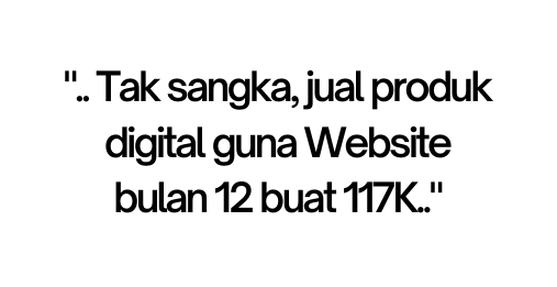 Tak sangka jual produk digital guna Website bulan 12 buat 117K